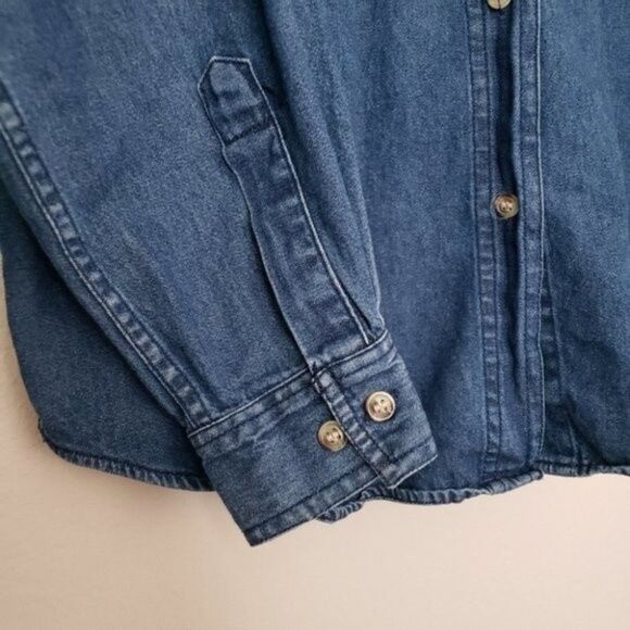 Cabin Creek farm embroidery denim shirt size medium tall - Picture 5 of 8